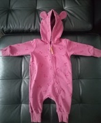 Pink No More Pajacyk Dresowy Cherries bawełna made in poland roz 68