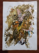 Obraz w technice kolażu. Rozmiar 45*32 cm "Ciało czy chciało?"