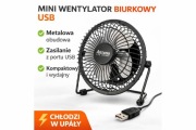 Mini wentylator biurkowy USB- Mocne chłodzenie w kompaktowej formie !