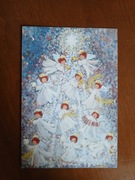 Kartka świąteczna otwierana na Boże Narodzenie - Choinka z aniołkami