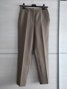 Spodnie eleganckie wizytowe z kantem brązowe Sinsay S 36