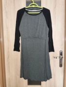 253 Szara elastyczna sukienka na długi rękaw rozmiar M