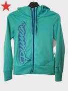 Bluza z kapturem Puma XS 34 na zamek turkusowa fioletowa