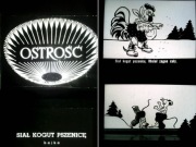 Stara bajka do rzutnika Siał kogut pszenicę. Czarno biała.