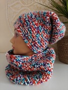 Czapka Smerfetka komin handmade 