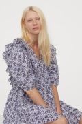 Kwiatowa sukienka H&M M 38 bufki retro niebieskie