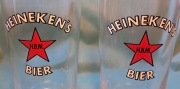 Unikalna szklanka Heineken's Bier przed 1951 - para, złoty rant