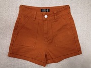 Brązowe rude krótkie spodenki szorty jeansowe Even&Odd 34 jak nowe