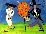 Dariusz Grajek obraz olej na płótnie "Adam i Ewa" 