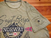 JAN VANDERSTROM NORWAY SCANDINAVIAN XXL ZIELONY -KHAKI DUŻY T-SHIRT