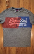 T-shirt Superdry r. L męski kr rękaw bawełniany szary