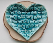 Badura ceramika talerzyk turkus koty na klucze biżuterię 