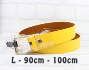 NOWY pasek do spodni żółty skórzany skóra damski męski skórzany L