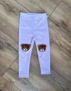 18-24m Fioletowe leginsy z misiem teddy bear