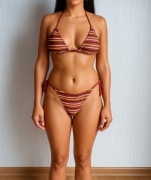 Nowy strój kąpielowy bikini M paski 