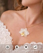 Naszyjnik srebrny storczyk orchidea biała - Esencja Żywicy