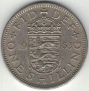 294 Wielka Brytania 1 shilling szyling 1963 herb angielski
