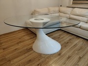 Stół szklany do jadalni salonu owalny