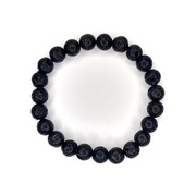 Bransoletka siły mocy czarna naturalny kamień Lawa