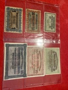 Zestaw Polska 1916 banknoty   20,50 kopeken 1,3,10,25 Rubel