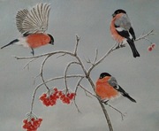 Obraz ,,,Gile" o wymiarach 30x40 malowany ręcznie , akryl na płótnie.