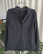 Czarna taliowana koszula w groszki H&M M 38