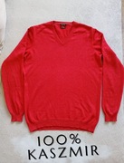 Męski sweterek Massimo Dutti 100% kaszmir - rozmiar XL, czerwony