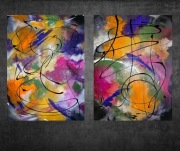 Dyptyk abstrakcyjny. Obrazy nowoczesne każdy 60x80