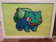 Pokemon, bulbasaur. Obraz zrobiony z pinów