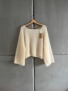 Handmade sweter chmurka; 77% alpaka, 23% jedwab