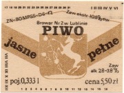 etykieta piwna - browar nr 2 Lublin