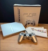 PlayStation 2 slim satin silver komplet box konsola pad instrukcja 