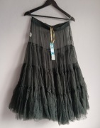 Spódnica halka Tiulowa Bohemia L zielona  Boho Vintage