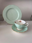 Royal Albert komplet polka rose filiżanka + talerzyk