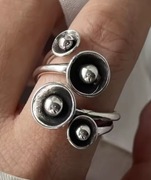 Pierścionek otwarty regulowany srebro S925 + pudełko