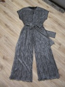 MARC CAIN wieczorowy kombinezon srebrny metaliczy wesele _ XL