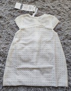 Elegancka sukienka letnia Coccodrillo r.80 nowa chrzest wizytowa kremowa