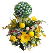 Stroik wielkanocny stroik świąteczny dekoracja wiosenna żonkile 