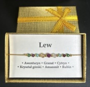 Bransoletka Oczyszczona Energia Znak Zodiaku LEW Rubin Granat Cytryn