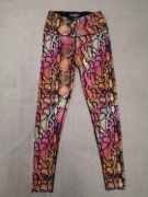 Kolorowe tęczowe legginsy sportowe w wężowy wzór Tikiboo 36 jak nowe