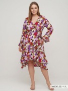 Sukienka GINA TRICOT w kwiaty, asymetryczna 40/L Nowa z metką  (726)