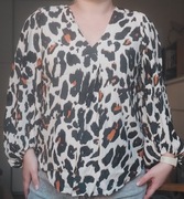 Mint Velvet bluzka damska panterka zwierzęcy wzór wiskoza rayon L 40 okazja