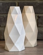 Zestaw 2 wazonów na suche kwiaty / LEGO - czarny i beżowy, wysokość 20cm