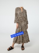 Nowa zwiewna sukienka cętki panterka wiskoza 38 M 