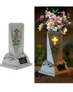 Solarny wazon nagrobny na cmentarz światło LED 