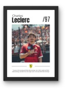 Plakat F1 Charles Leclerc w czarnej ramce – dekoracja dla fana Formuły 1