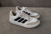 Buty Sneakersy Niskie Białe Czarne Adidas Courtblock |R. 36 2/3