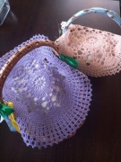 Serwetka na koszyczek rękodzieło  29cm wrzos