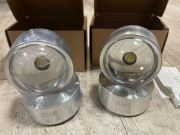 2 szt. GHB lampa ścienna LED półkulista aluminiowa 6W srebrna 3000K