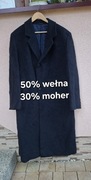 Długi płaszcz męski zimowy rozmiar XXXL wełna moher
